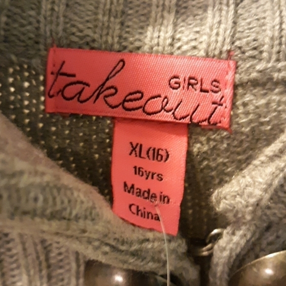 Takeout Girls XL 16 cardigan sweater - Picture 2 of 4